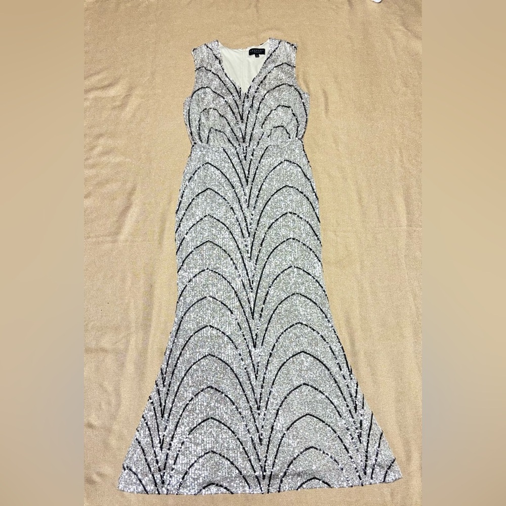 Laundry by Shelly Segal sequined Long Maxi Dress Night Cocktail Dress Size 12